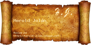 Herold Jolán névjegykártya