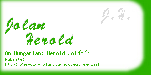 jolan herold business card